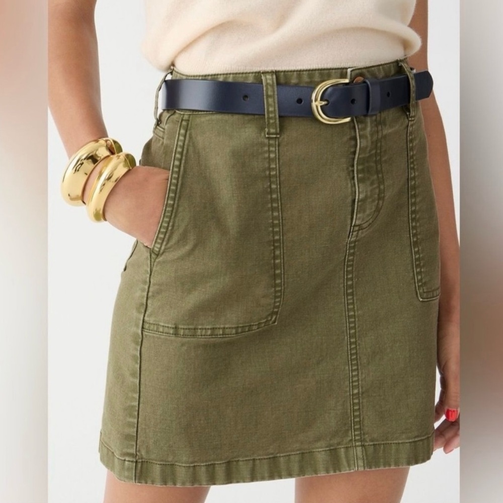NWT J.Crew Garment-Dyed utility mini skirt size 4
